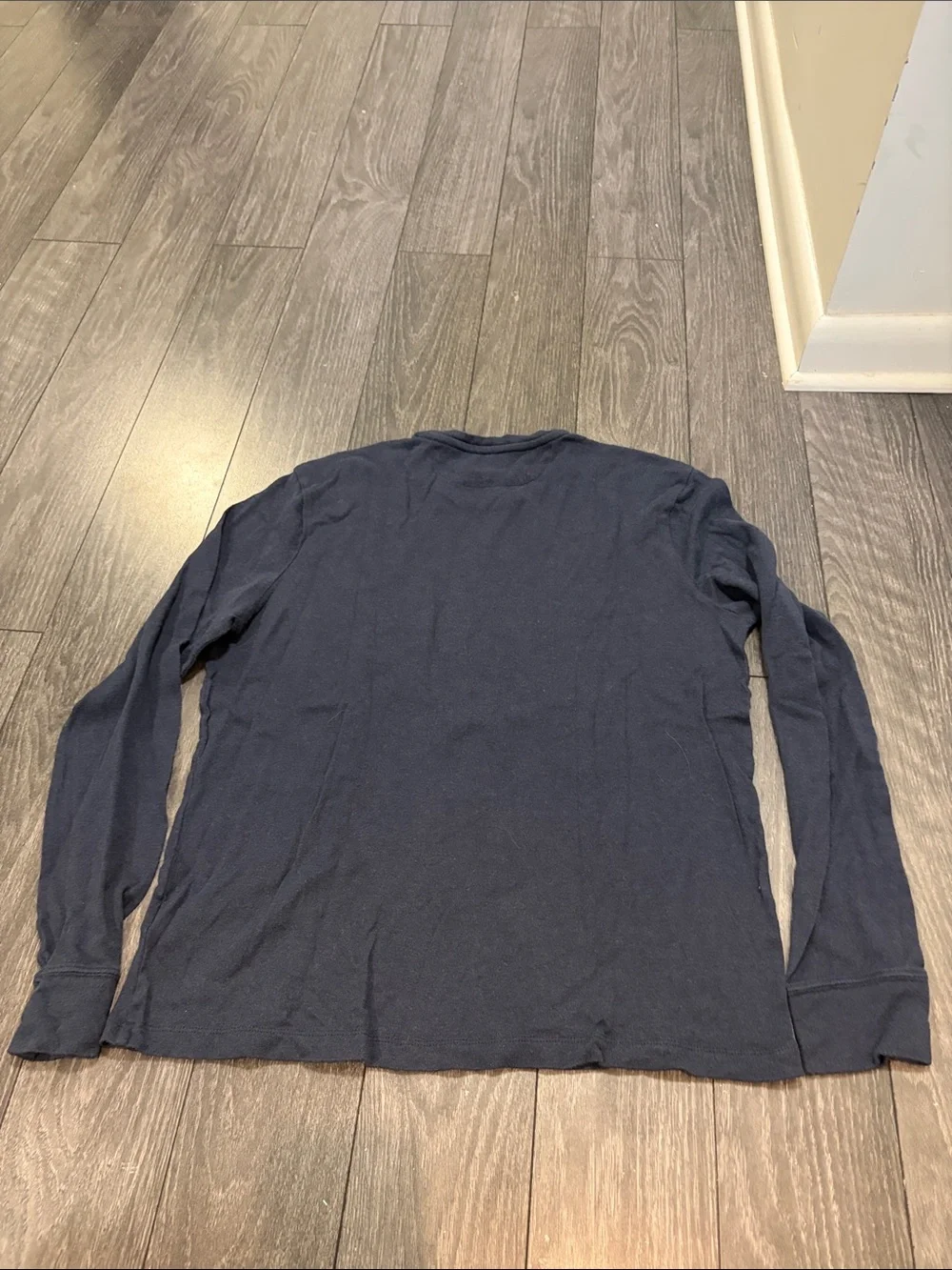 J. Crew Navy Blue Long-Sleeve Cashmere Blend Crewneck Tee Large